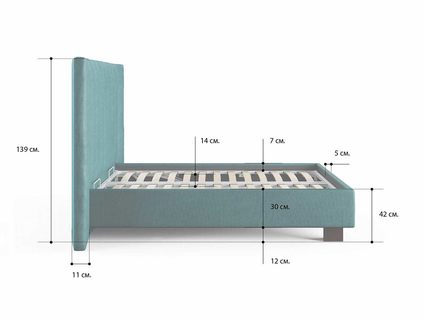 Кровать Сонум Barbara Рогожка Мокко (с подъемным механизмом) 180х190