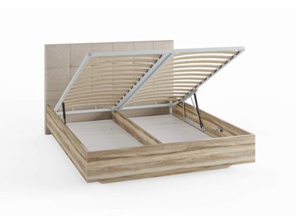 Кровать Сонум Vena Ясень Ориноко + Кашемир Латте (с подъемным механизмом) 90х200