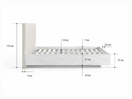 Кровать Сонум Vena Ясень Ориноко + Кашемир Латте (с подъемным механизмом) 90х200