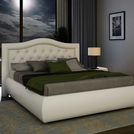 Кровать Sleeptek Premier 6 Экокожа White (с подъемным механизмом) 160х190